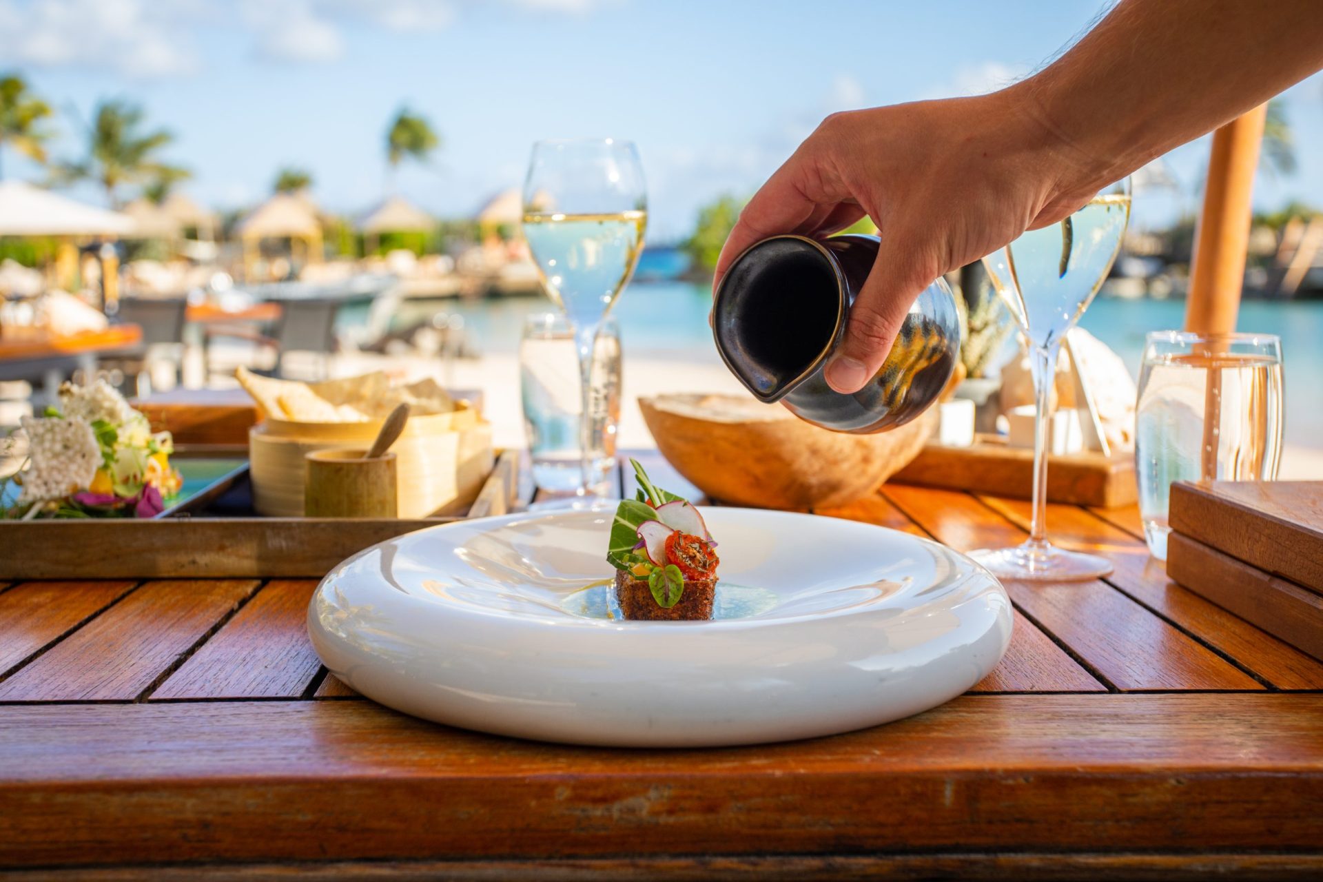 food by the beach