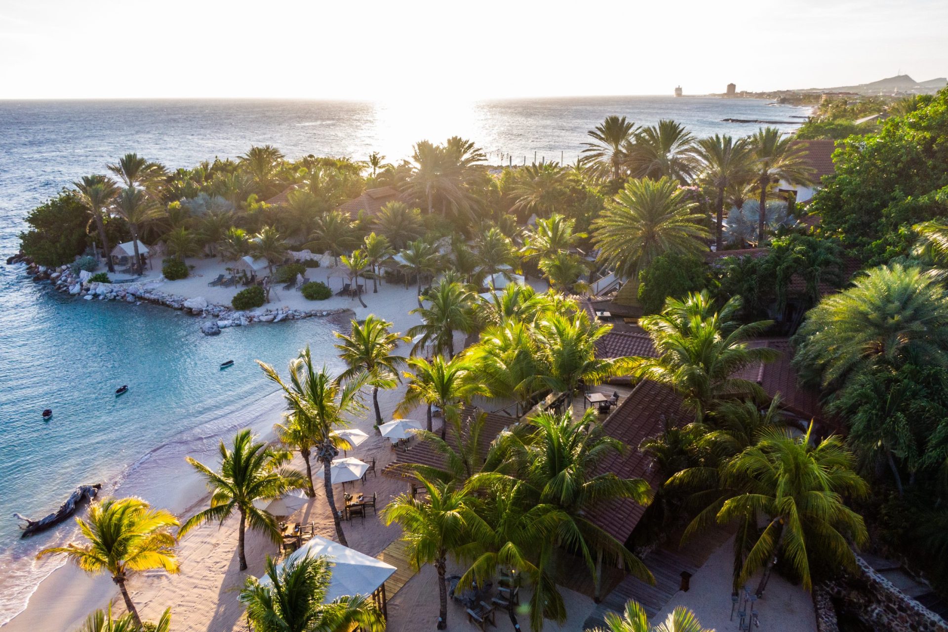 drone shot of private resort