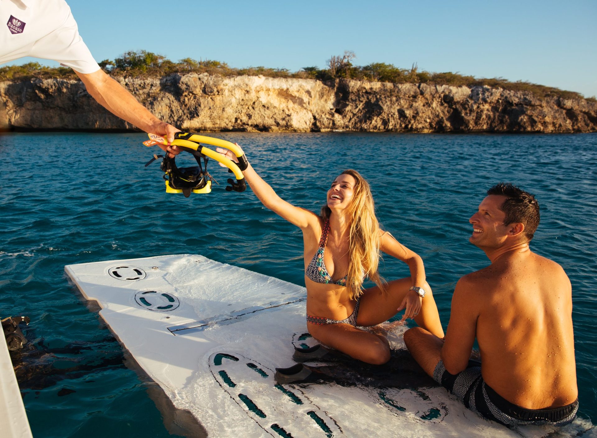 snorkeling couple